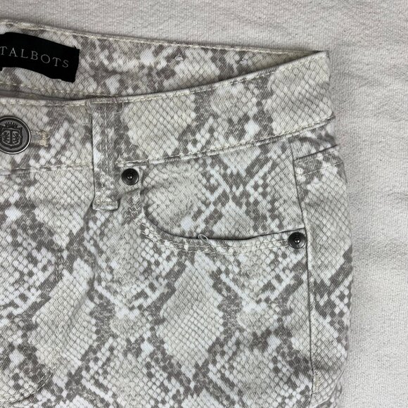 Talbots Stretch Denim Snake Skin Print Jeggings Size 0P Skinny Jean Leggings - Picture 7 of 15